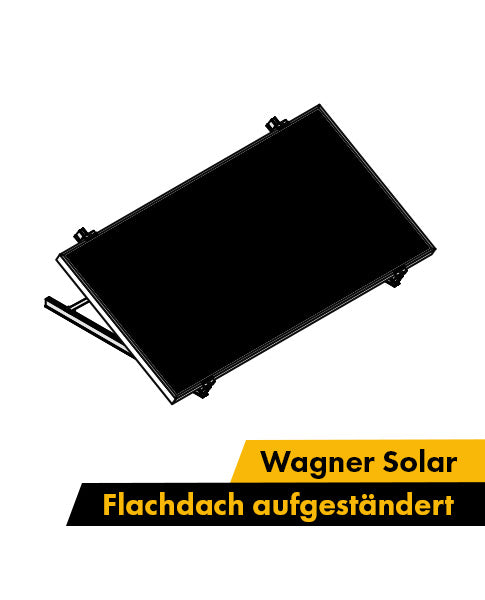 Wagner Solar Halterung für Flachdach (Beton) Winkel 18 bis 43° aufgeständert – Set je Modul