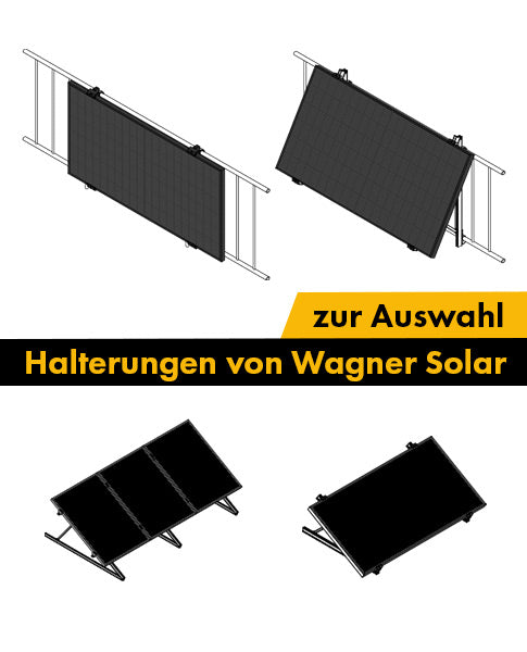 Balkonkraftwerk mit 4 Solarmodulen und APsystems EZ1-M Wechselrichter