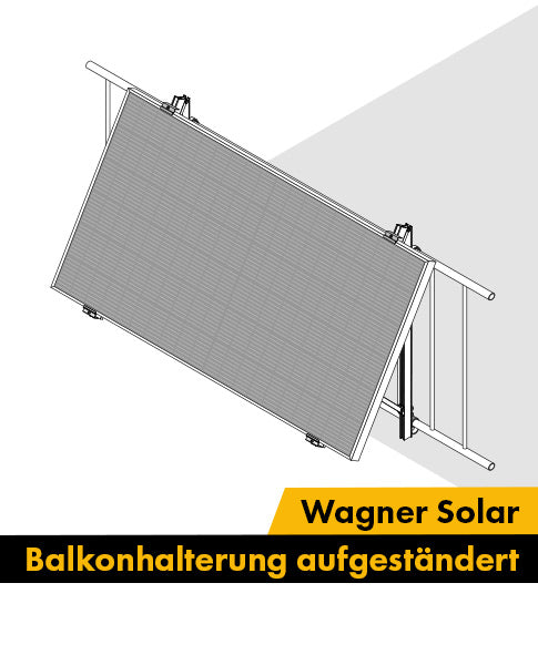Wagner Solar Balkonhalterung Winkel 17 bis 28° aufgeständert – Set je Modul