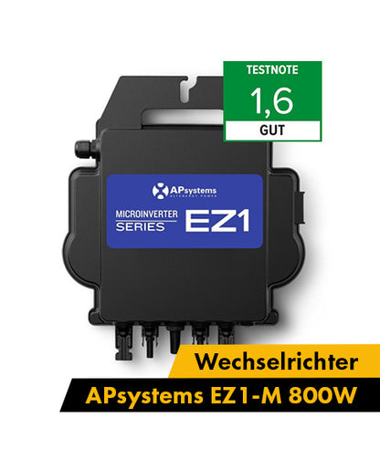 Balkonkraftwerk mit 4 Solarmodulen und APsystems EZ1-M Wechselrichter