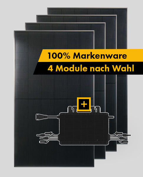 Balkonkraftwerk mit 4 Solarmodulen und Hoymiles HMS-1600 Wechselrichter