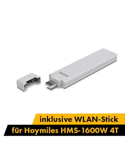 Balkonkraftwerk mit 4 Solarmodulen und Hoymiles HMS-1600 inkl. DTU (WLAN)